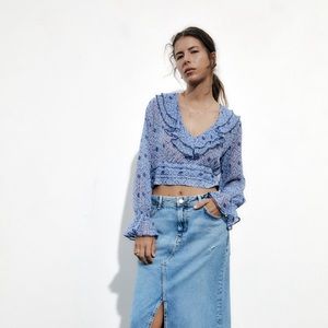 Zara cropped blouse